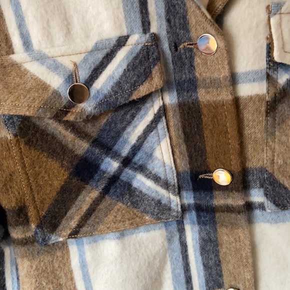 NWT Zara Button Front Plaid Shacket - Picture 4 of 6